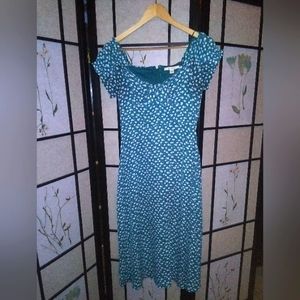 Dry Goods / Miami size small midi dress green with white floral print